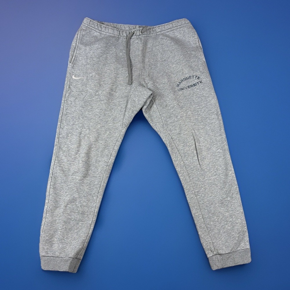 Nike Marquette University Sweatpants Mens Large Gray Joggers Fleece Joggers‎